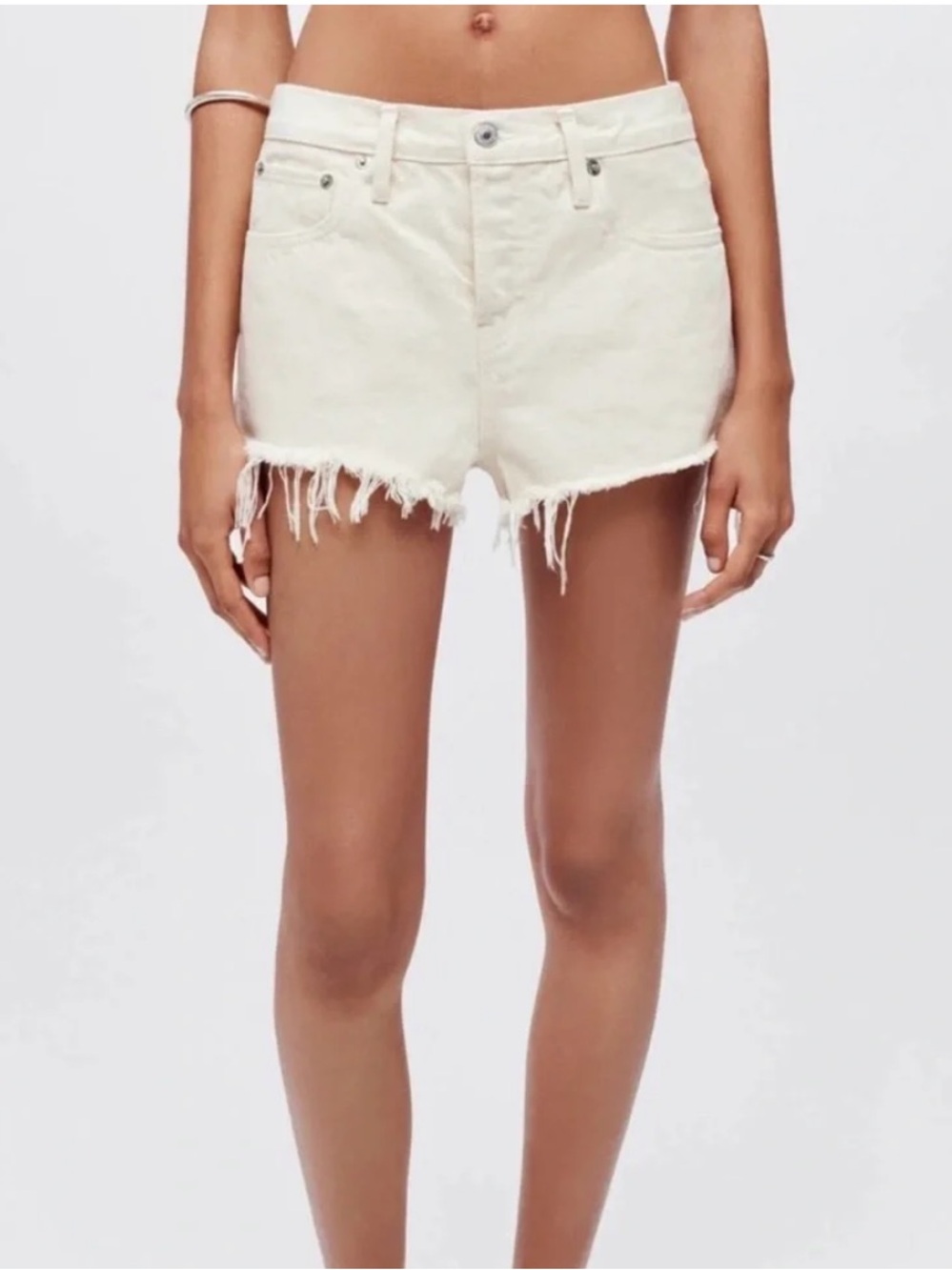 RE/DONE Vintage White 90’s Low Slung Shorts NWT